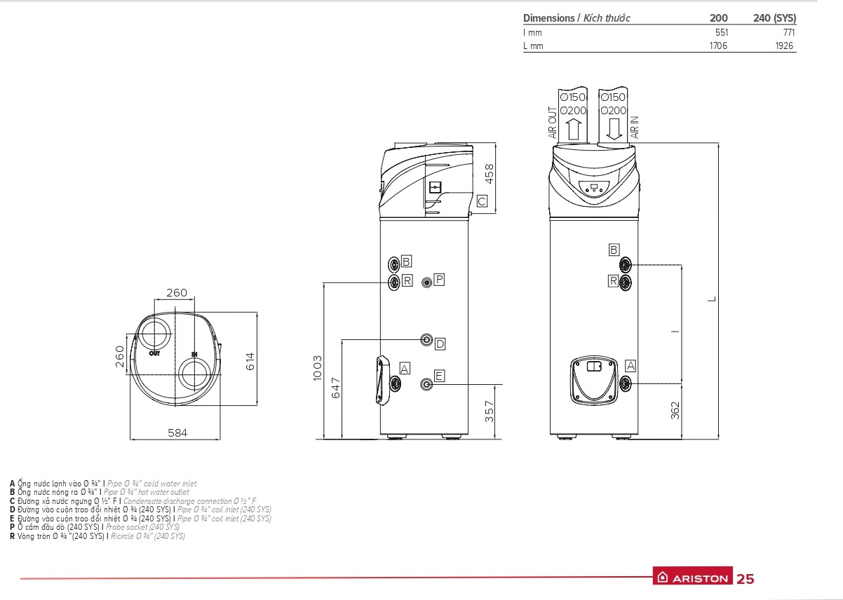 nước nóng trung tâm heat pump