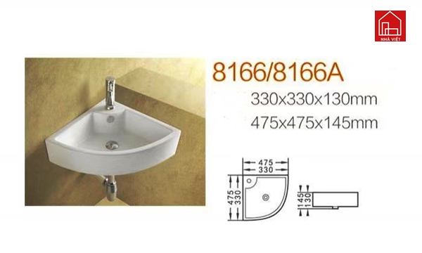 chau lavabo gan goc tuong 8166 8166a