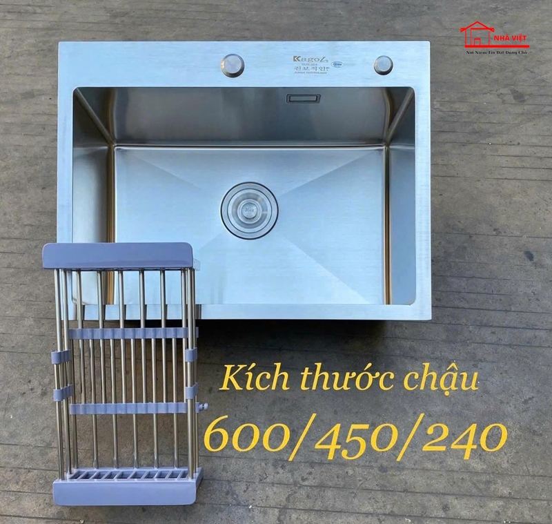 chau rua bat 1 ho inox 304 kt 4560 chau rua bat 1 ho inox 304 kt 4560